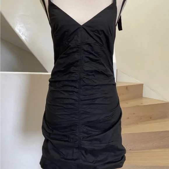 venroy black mini dress Gathered T Shirt Mini Dress Black main image 0